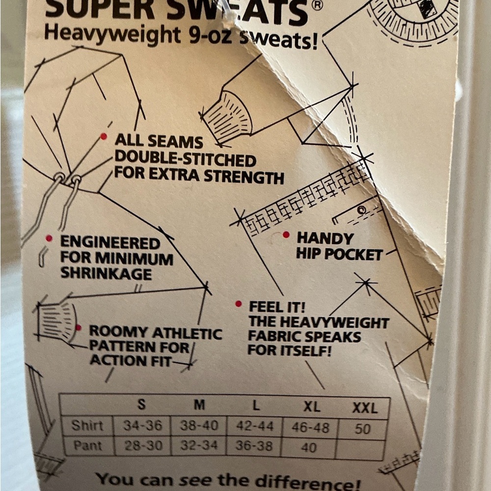 Vintage Jerzees Super Sweats Graphic Sweatshirt Made in USA NWT - Picture 5 of 6